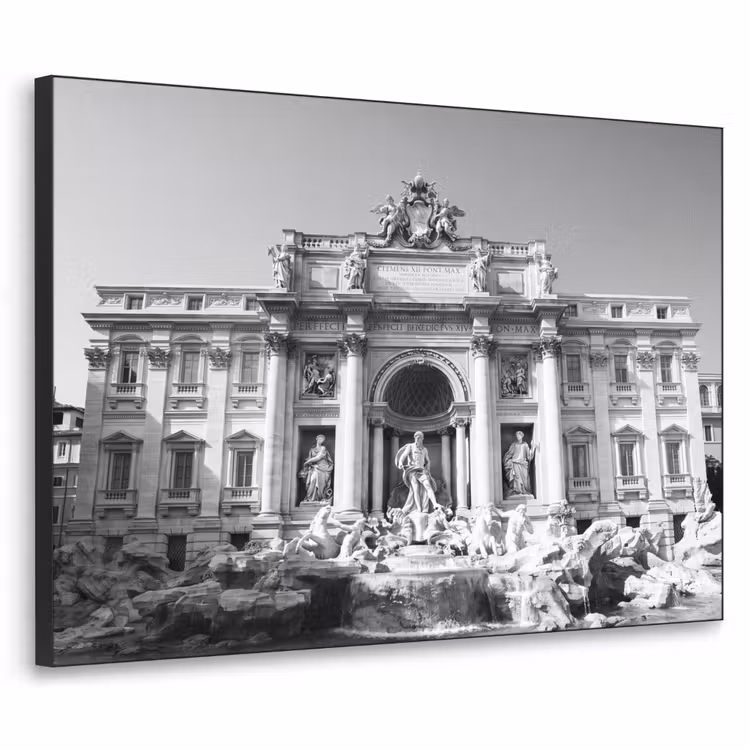 Fontein - Beelden - Architectuur - Zwart-wit Textielframe zwart klein -3d