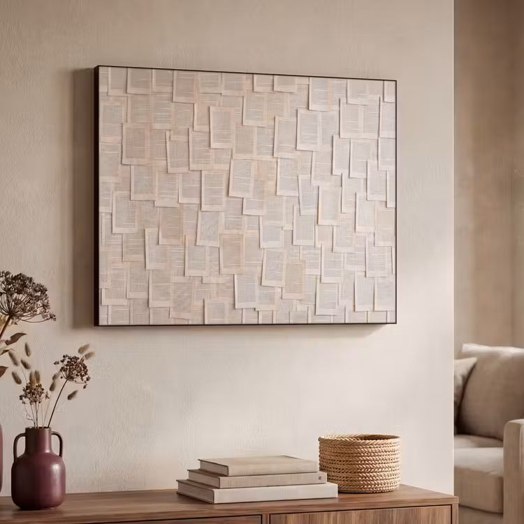 Boekpagina - Collage - Literatuur - Vintage - Beige Textielframe zwart klein -sfeer3
