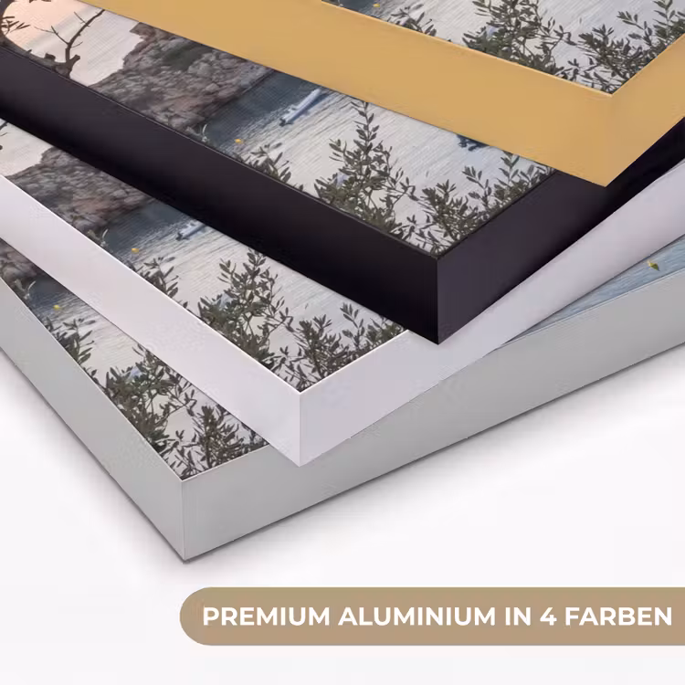 Art Frame - Bucht – Boote – Sonnenuntergang - Baai - boten - zonsondergang Textielframe zwart klein