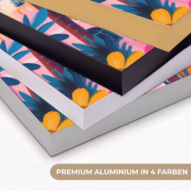 Kleurrijk - Roze - Oranje - Geel - Bloemen Textielframe zwart klein -USP_kleurenDE