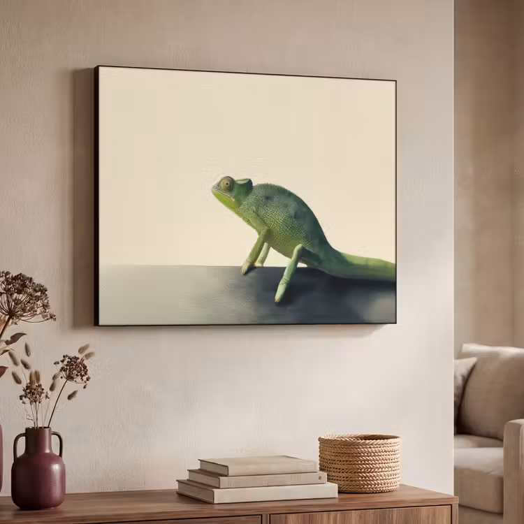 Kameleon - Groen - Minimalistisch Textielframe - compleet frame klein -sfeer3