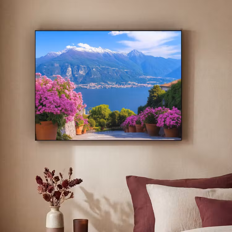 Lake Como - Italië - Landschap Textielframe - compleet frame klein -sfeer1