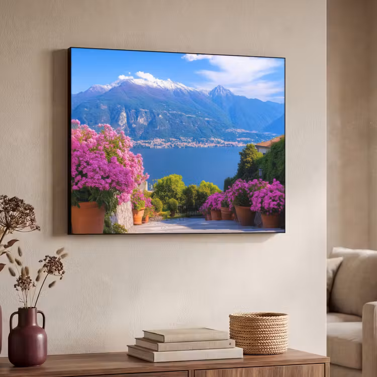 Lake Como - Italië - Landschap Textielframe - compleet frame klein -sfeer3