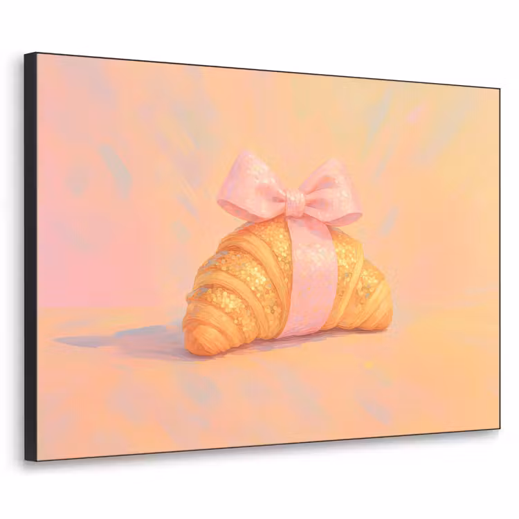 Croissant - Strik - Roze Textielframe - compleet frame klein -3d