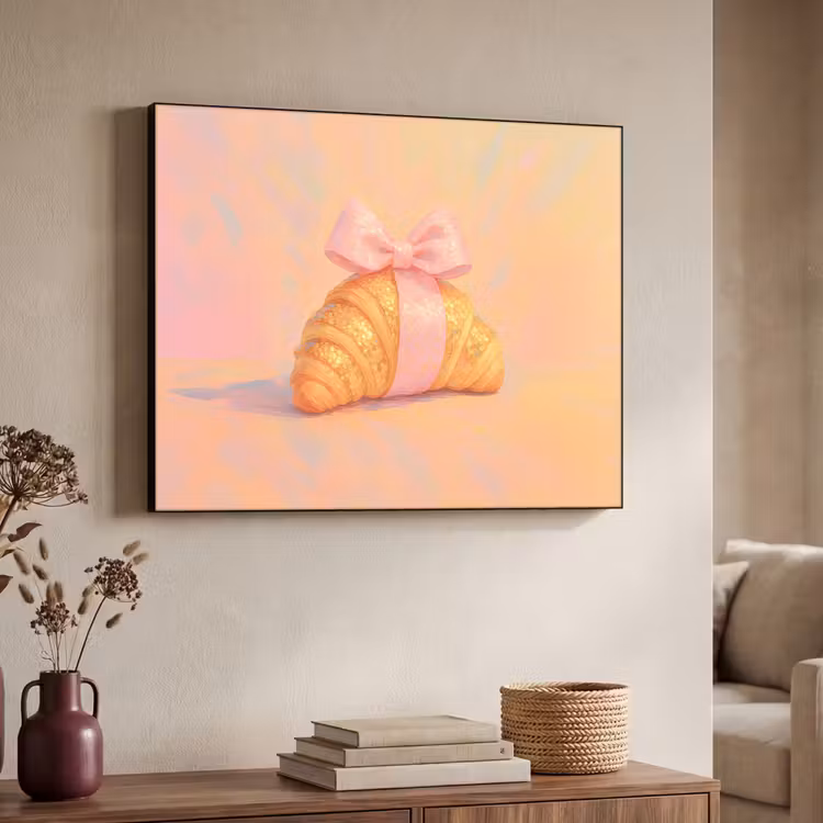 Croissant - Strik - Roze Textielframe - compleet frame klein -sfeer3