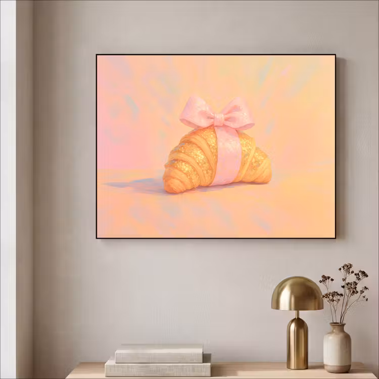 Croissant - Strik - Roze Textielframe - compleet frame klein -sfeer2