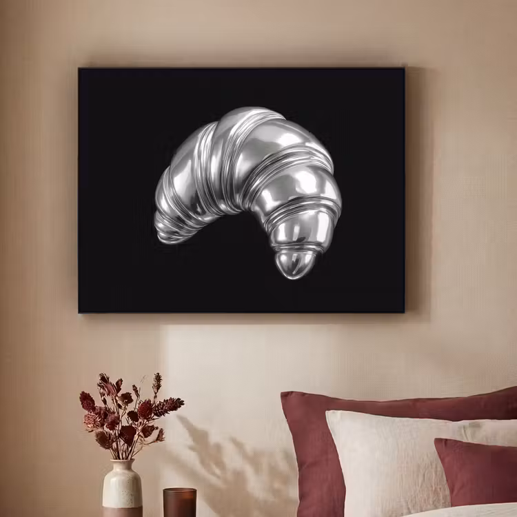 Croissant - Metaal - Zilver Textielframe - compleet frame klein -sfeer1