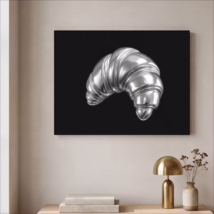 Croissant - Metaal - Zilver Textielframe - compleet frame klein -sfeer2