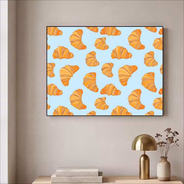 Croissant - Speels - Blauw Textielframe zwart klein 947 -sfeer2