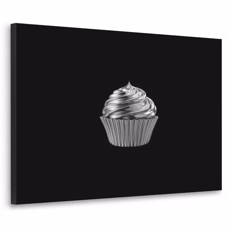 Cupcake - Luxueus - Zilver Textielframe - compleet frame klein -3d