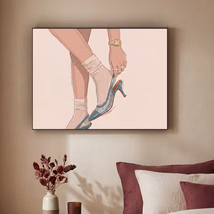 Vrouw - Schoen - Mode - Lifestyle - Groen Textielframe zwart klein -sfeer1
