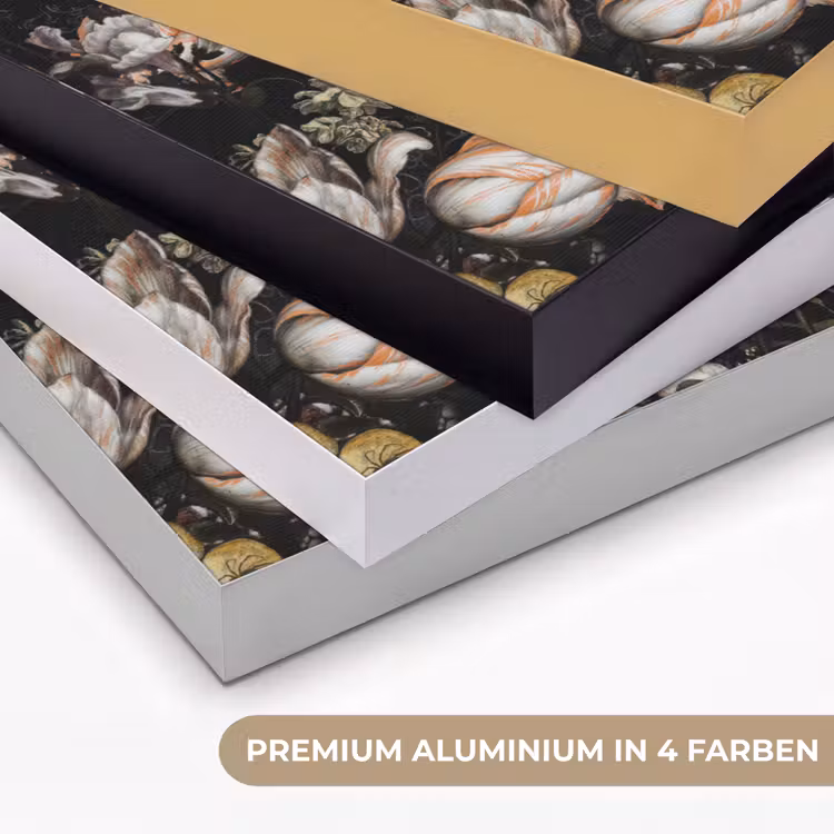 Meisje met de parel - Johannes Vermeer - Bloemen Textielframe zwart klein -USP_kleurenDE