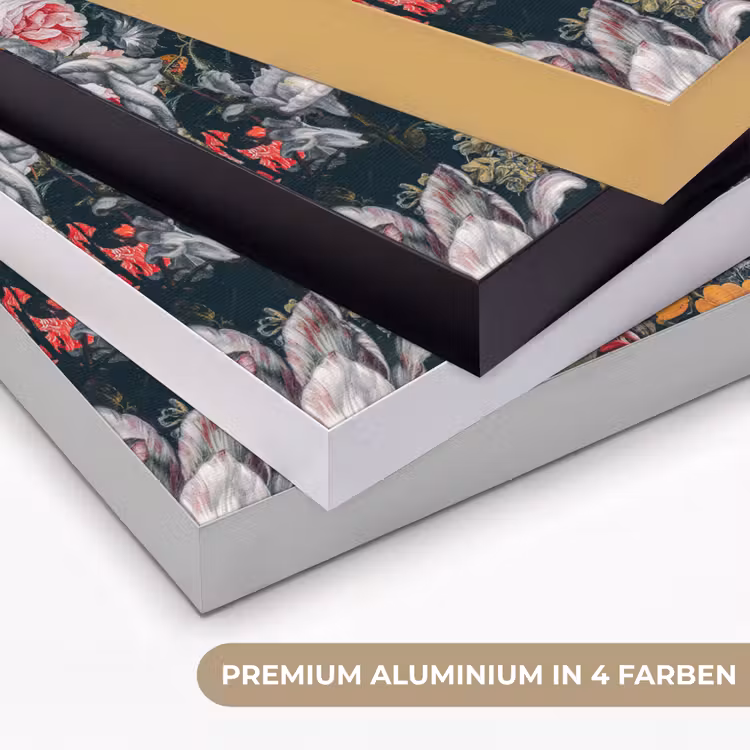 Meisje met de parel - Johannes Vermeer - Bloemen Textielframe zwart klein -USP_kleurenDE