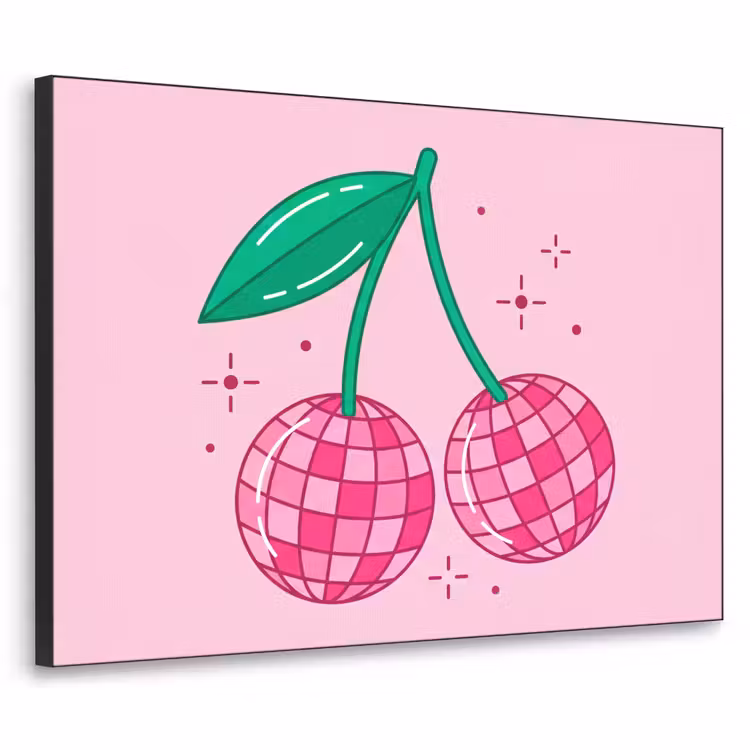 Decoratie - Disco-bal - Feest - Roze Textielframe zwart klein -3d