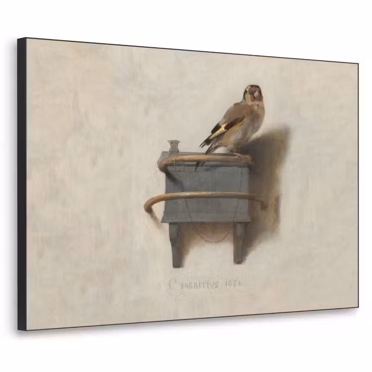 Het Puttertje - Schilderij - Fabricius - Oude Meester Textielframe zwart klein -3d