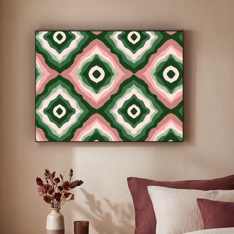 Ontwerp - Organisch - Kleurrijk Textielframe zwart klein 947 -sfeer1