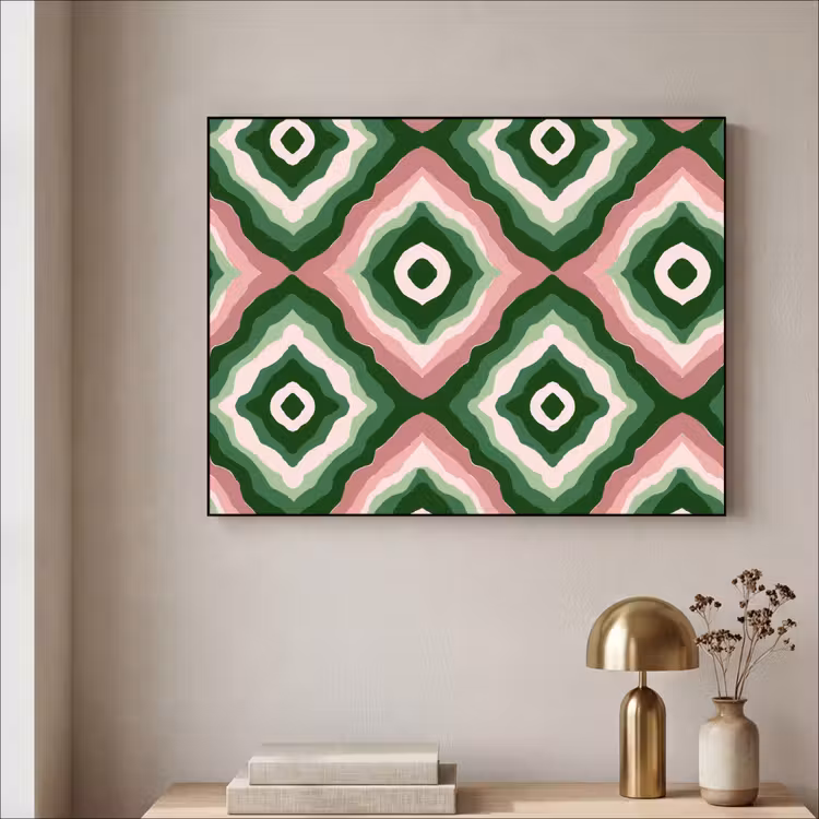 Ontwerp - Organisch - Kleurrijk Textielframe zwart klein 947 -sfeer2