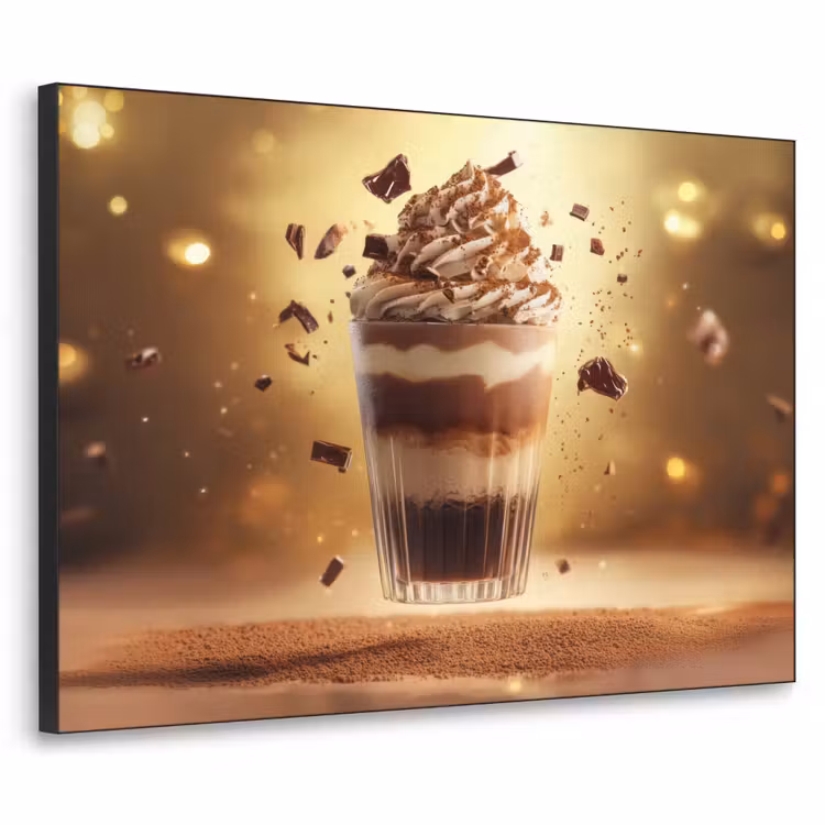 Dessert - Chocolade - Zoet - Eten Textielframe zwart klein -3d