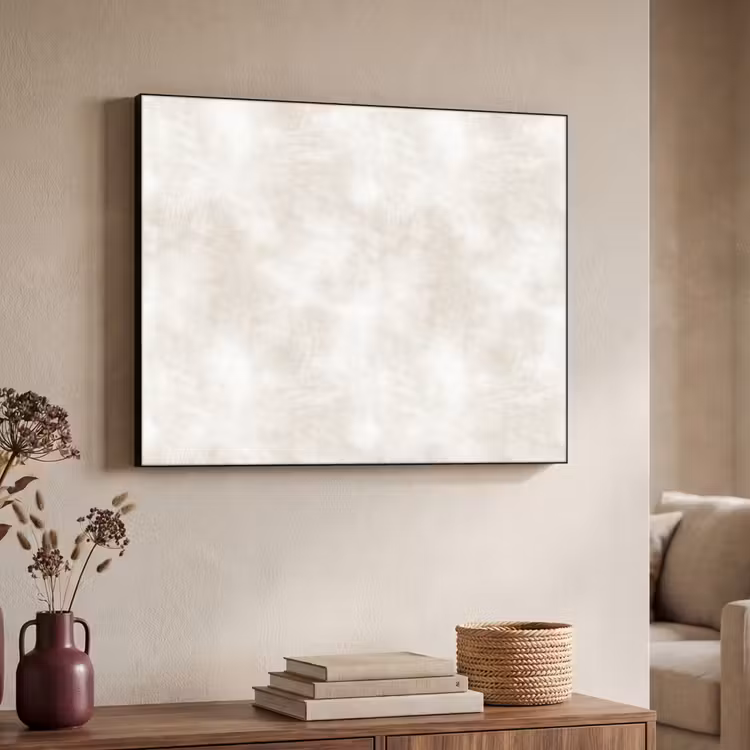 Subtiel - Structuur - Beige Textielframe zwart klein 947 -sfeer3