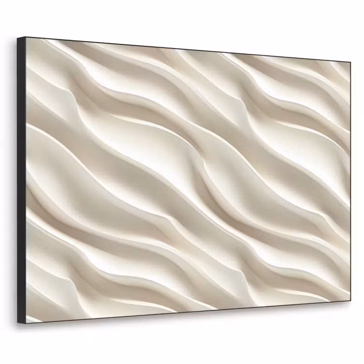 Diagonaal - Golven - Crème Textielframe zwart klein 947 -3d