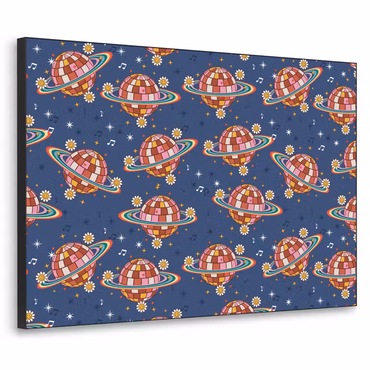 Disco - Blauw - Patroon Textielframe - compleet frame klein 947 -3d