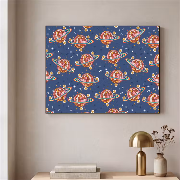Disco - Blauw - Patroon Textielframe - compleet frame klein 947 -sfeer2