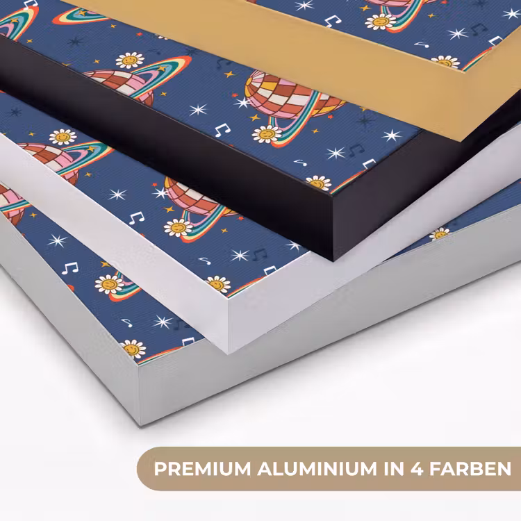Disco - Blauw - Patroon Textielframe zwart klein 947 -USP_kleurenDE