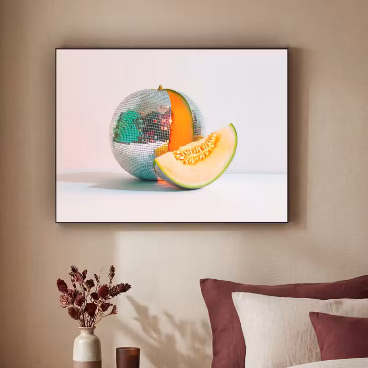 Disco - Discobal - Meloen - Pastel Textielframe - compleet frame klein -sfeer1
