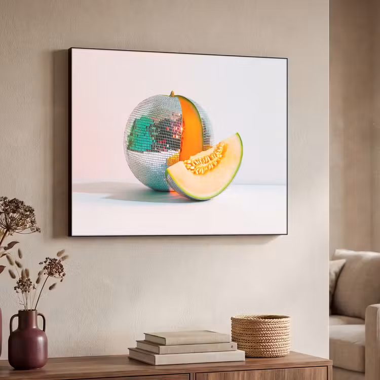 Disco - Discobal - Meloen - Pastel Textielframe - compleet frame klein -sfeer3