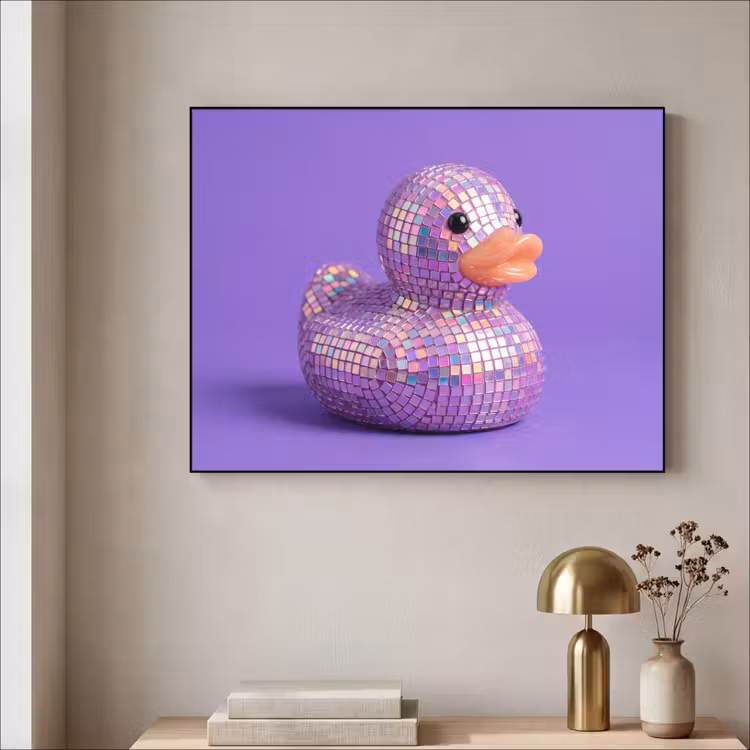 Art Frame - Disco - Ente - Lila - Disco - Eend - Paars Textielframe zwart klein