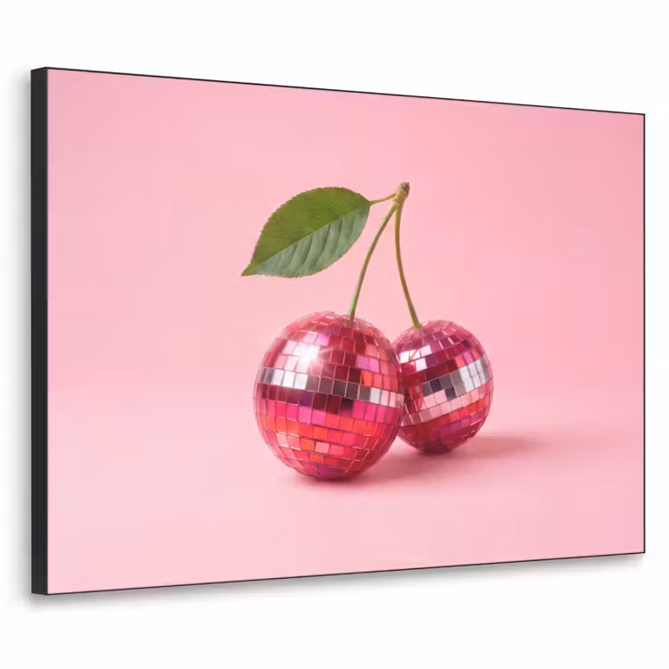 Art Frame - Disco - Kirsche - Rosa - Disco - Kersen - Roze Textielframe zwart klein