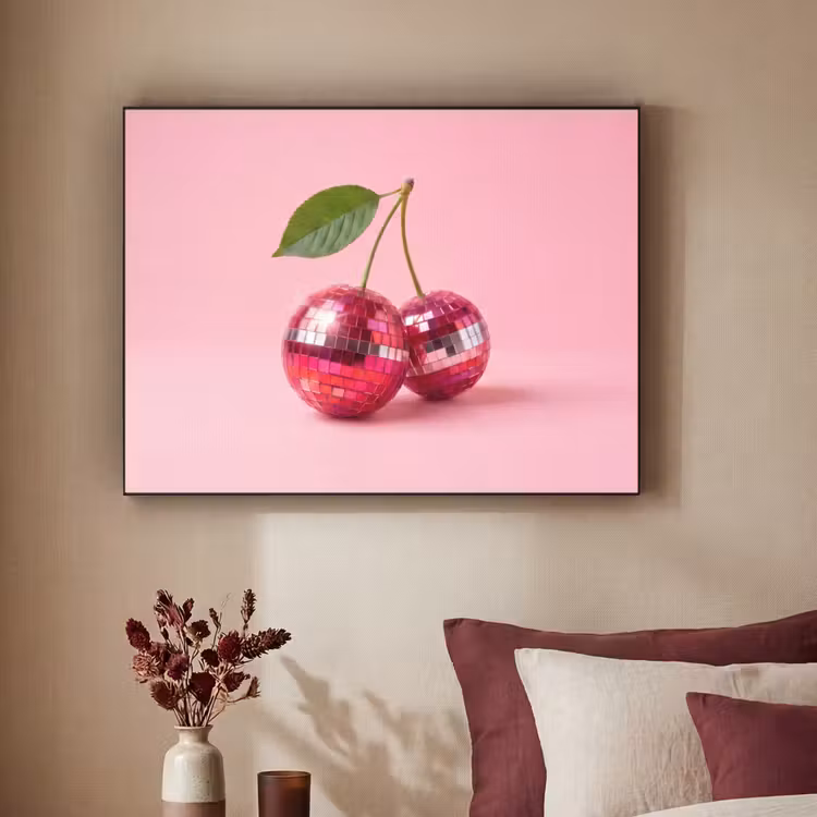 Art Frame - Disco - Kirsche - Rosa - Disco - Kersen - Roze Textielframe zwart klein