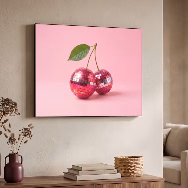 Art Frame - Disco - Kirsche - Rosa - Disco - Kersen - Roze Textielframe zwart klein