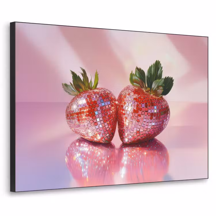 Disco - Fruit - Glitter - Strawberry Textielframe - compleet frame klein -3d
