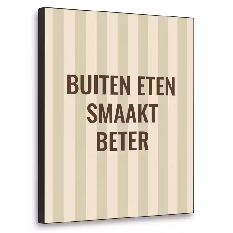 Buiten - Quote - Strepen - Zomer Textielframe - compleet frame klein -3d