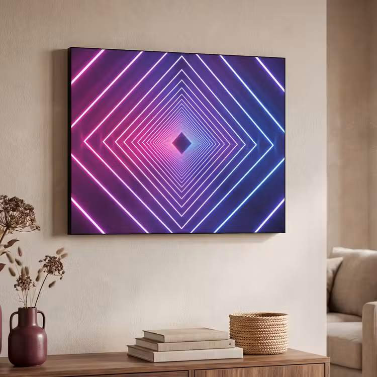 Driedimensionaal - Tunnel - Ruimte Textielframe zwart klein -sfeer3