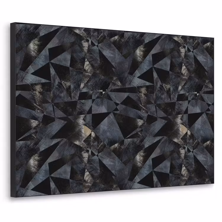 Driehoeken - Abstract - Donker Textielframe - compleet frame klein 947 -3d