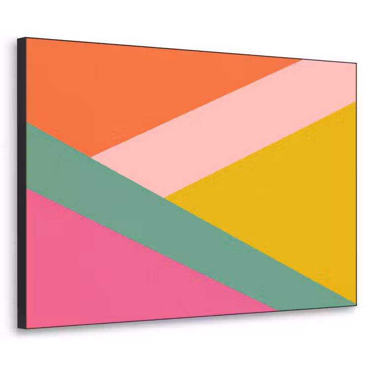 Driehoeken - Kleurrijk - Abstract Textielframe zwart klein -3d