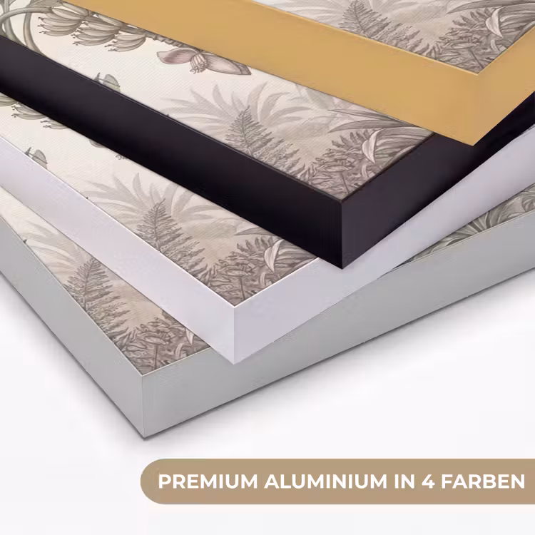 Jungle - Banenboom - Kolibrie - Beige Textielframe zwart klein -USP_kleurenDE