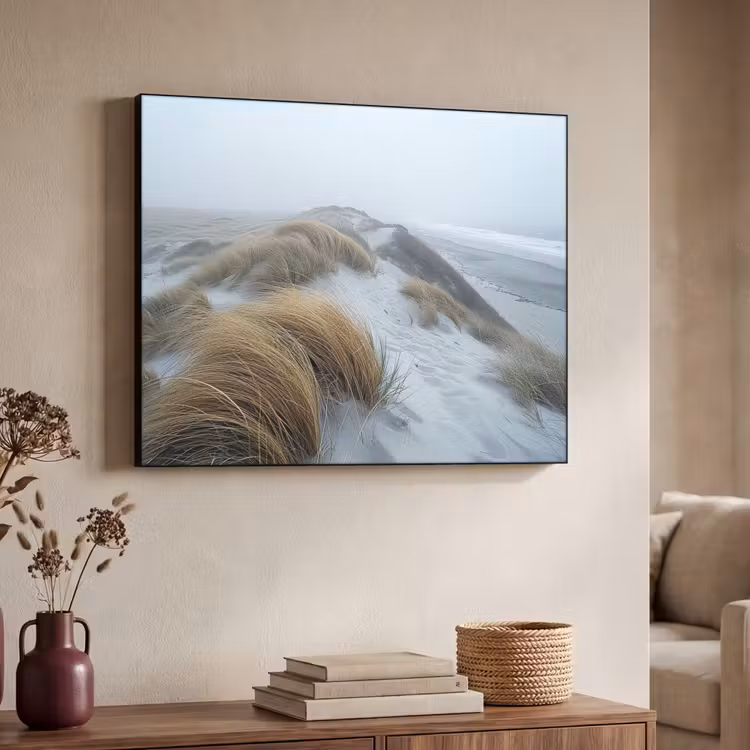 Duinen - Strand - Planten - Natuur Textielframe zwart klein -sfeer3