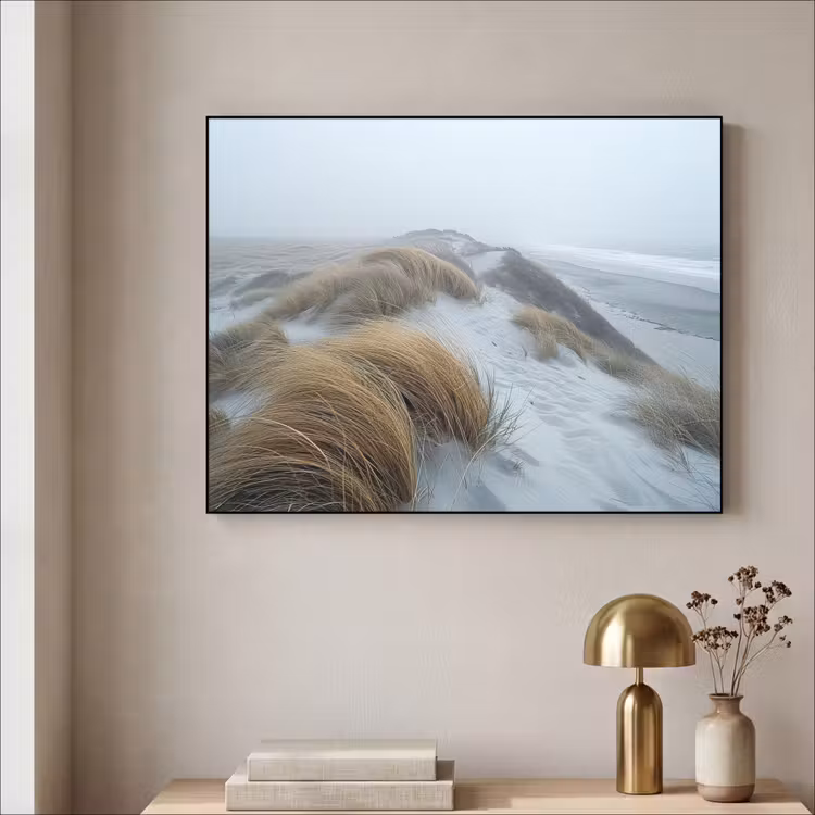 Duinen - Strand - Planten - Natuur Textielframe zwart klein -sfeer2