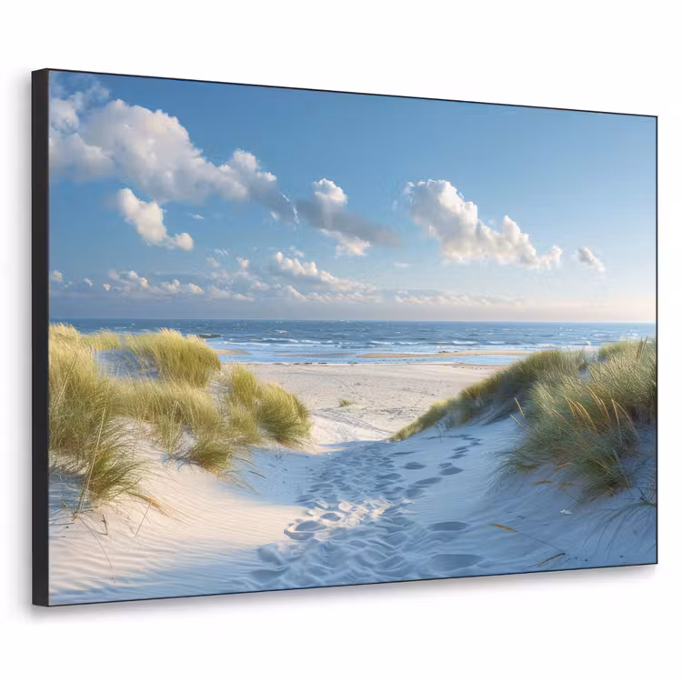 Duinen - Zomer - Zon - Landschap - Zee Textielframe zwart klein -3d