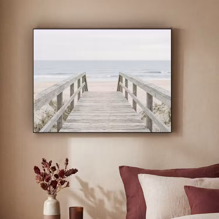 Duinen - Vlonder - Oceaan Textielframe zwart klein -sfeer1