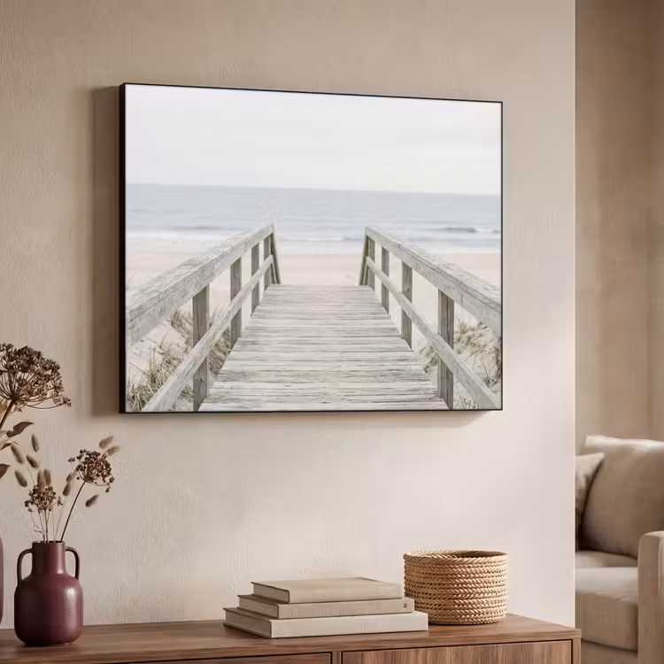 Duinen - Vlonder - Oceaan Textielframe zwart klein -sfeer3
