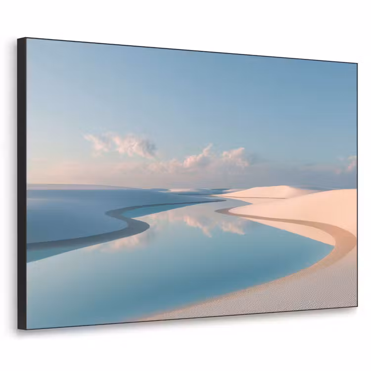 Duinen - Waterplas - Oneindige rust Textielframe zwart klein -3d