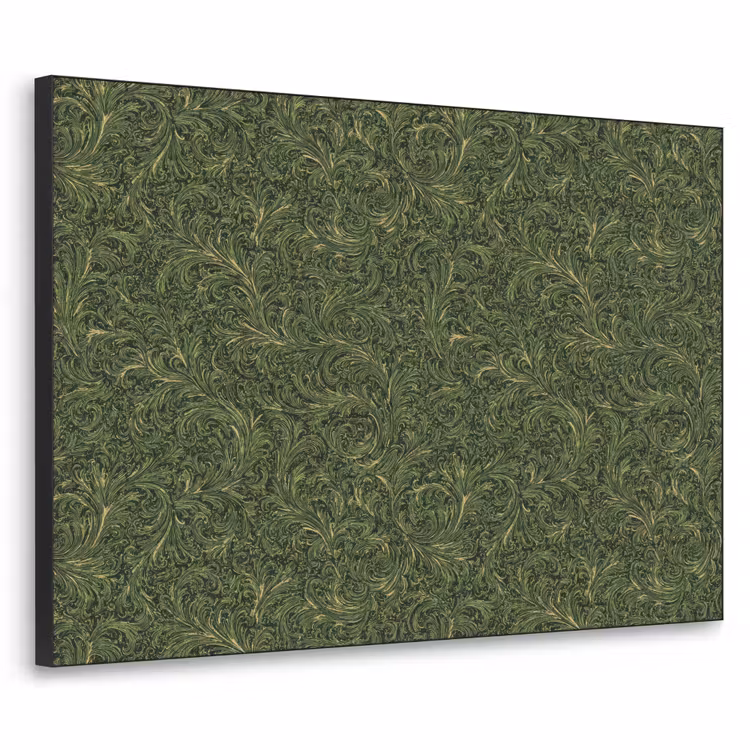 Donker - Groen - Krullend - Botanisch Textielframe zwart klein 947 -3d