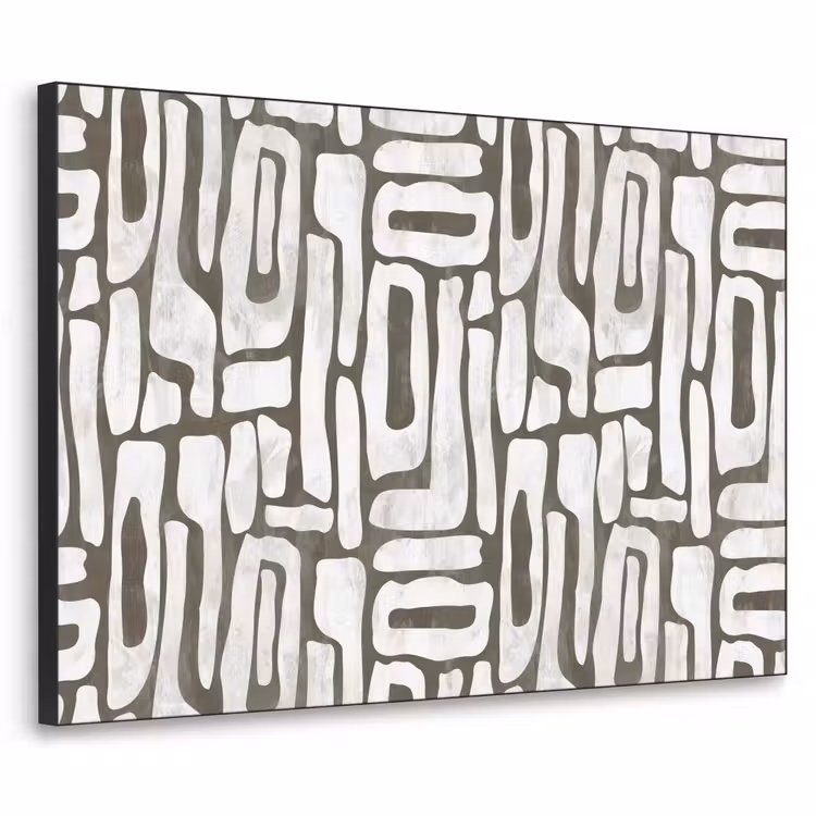 Donker - Wit - Abstract Textielframe - compleet frame klein 947 -3d