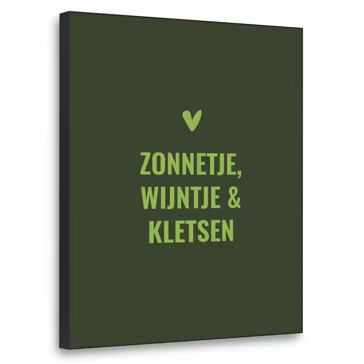 Donkergroen - Quote - Zon - Zomer Textielframe - compleet frame klein -3d