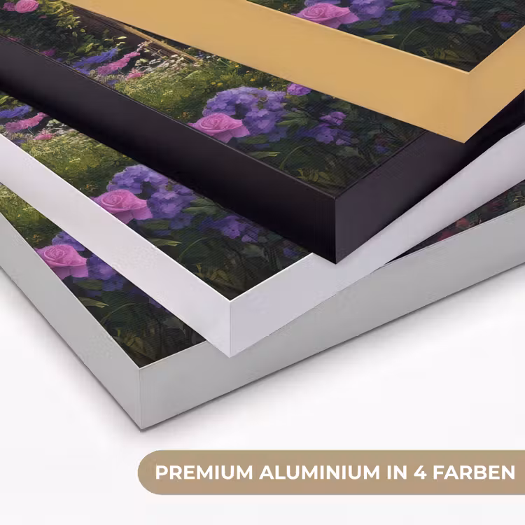 Doorkijk - Rozenboog - Uitzicht - Landschap - Bloemen Textielframe zwart klein -USP_kleurenDE