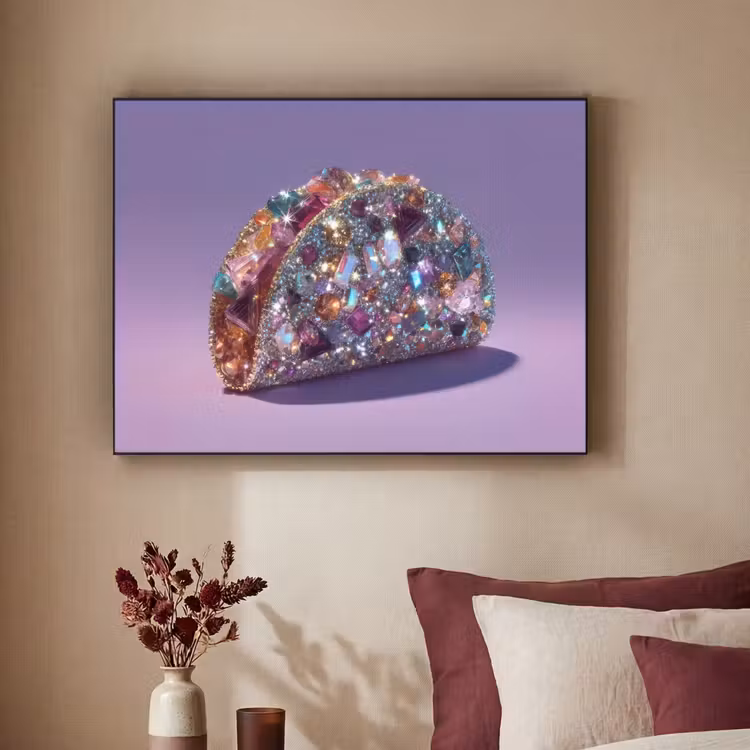Edelstenen - Glitters - Paars - Kleurrijk Textielframe - compleet frame klein -sfeer1